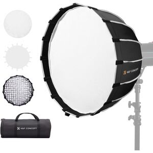 K&F Concept 90cm Parabolic Softbox for Bowens Mount, Grid & Diffuser Included